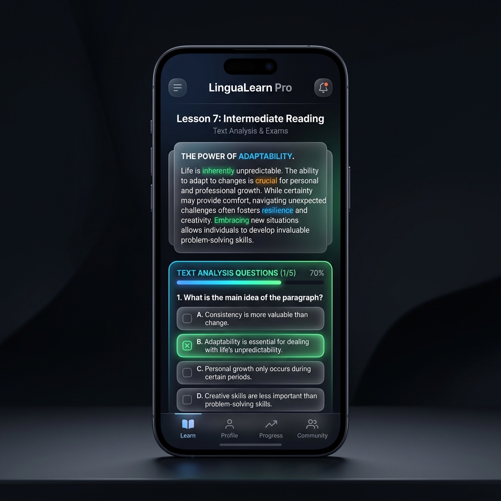 LingoSnap exams interface