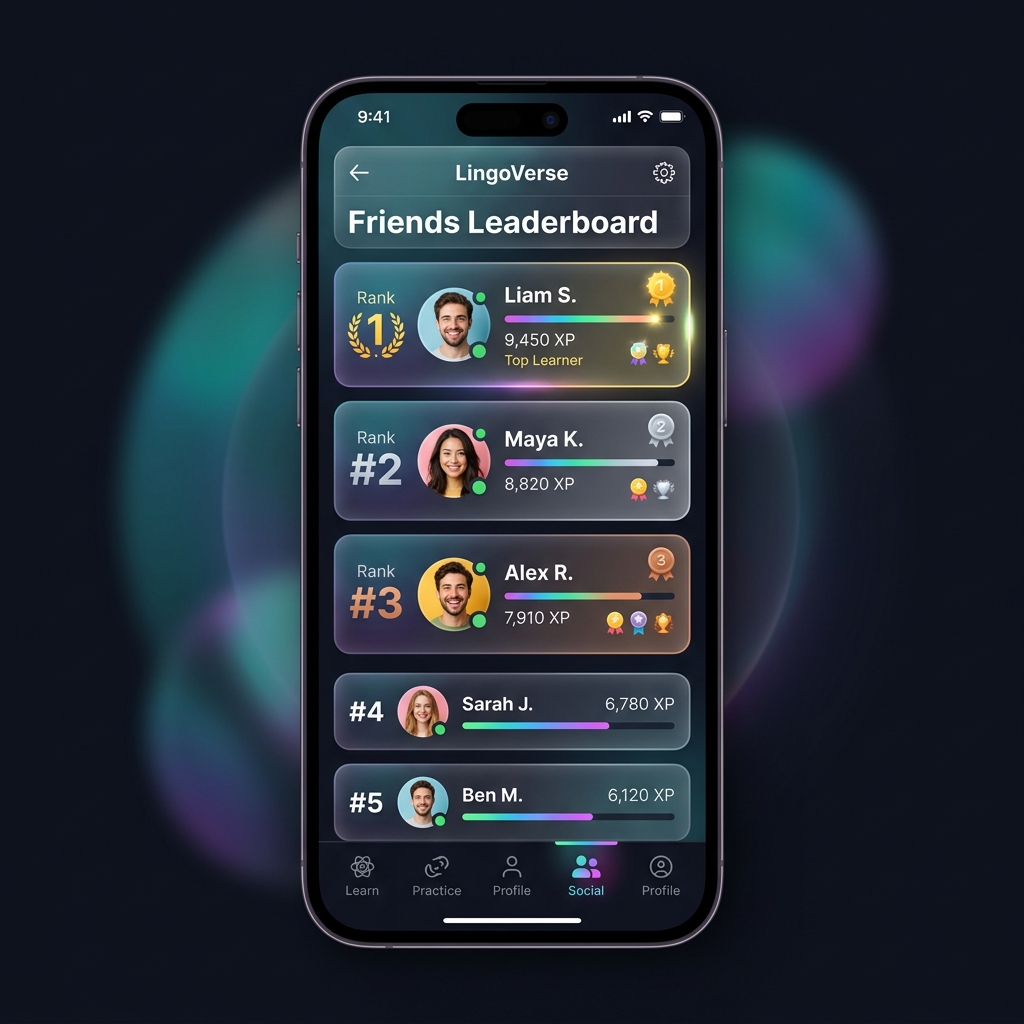LingoSnap friends leaderboard